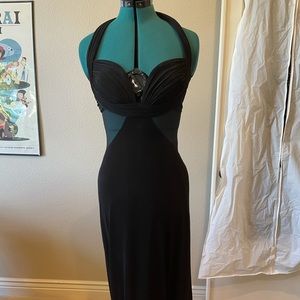 Tadashi - black knit/sheer gown - size M